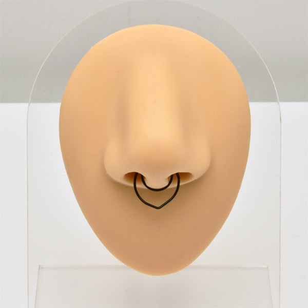2 Pointed Black Stainless Steel Fake Septum Nose Rings