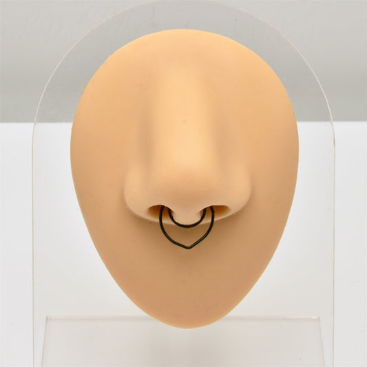 2 Pointed Black Stainless Steel Fake Septum Nose Rings