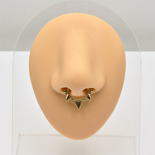Spikes Golden Stainless Steel Fake Septum Nose Ring
