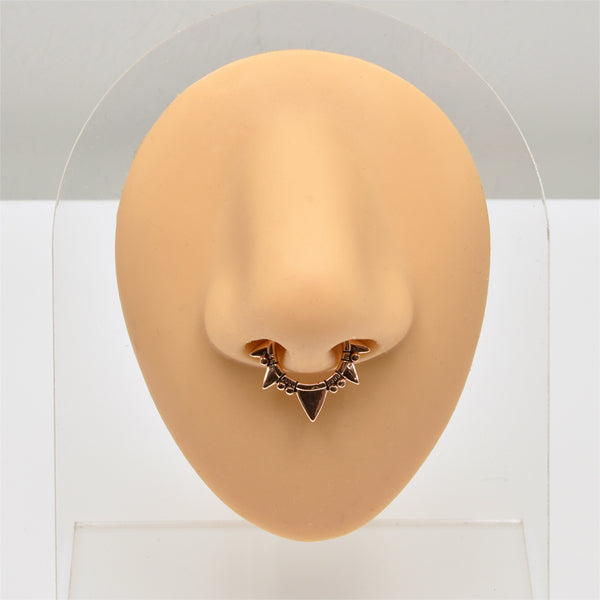 Spikes Rose Gold Stainless Steel Fake Septum Nose Ring