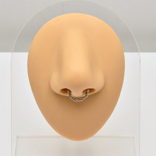 Twisted Wire Silver Stainless Steel Fake Septum Nose Ring