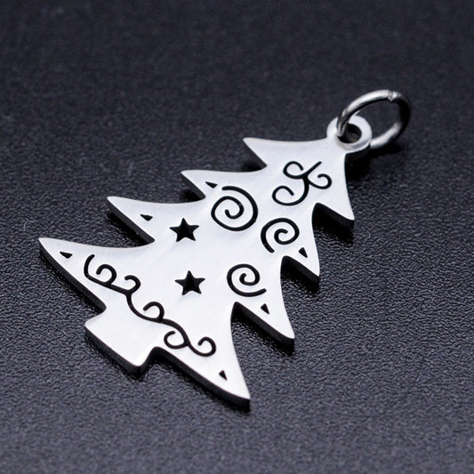 Christmas tree charms pendants stainless steel
