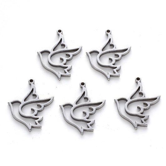 dove charms pendants stainless steel