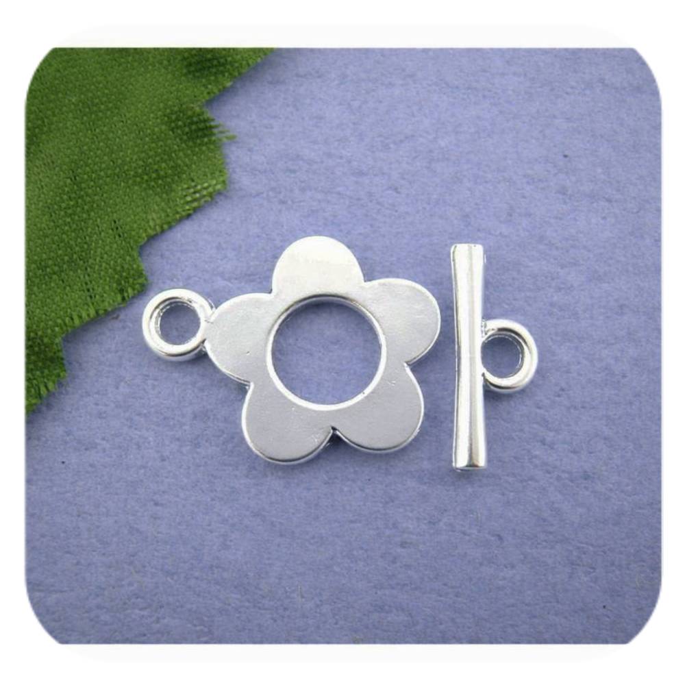 silver tone alloy toggle clasps 10 pack