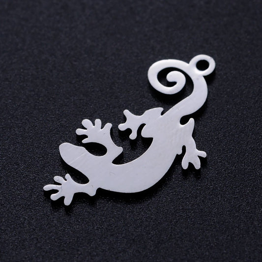 gecko charms pendants stainless steel
