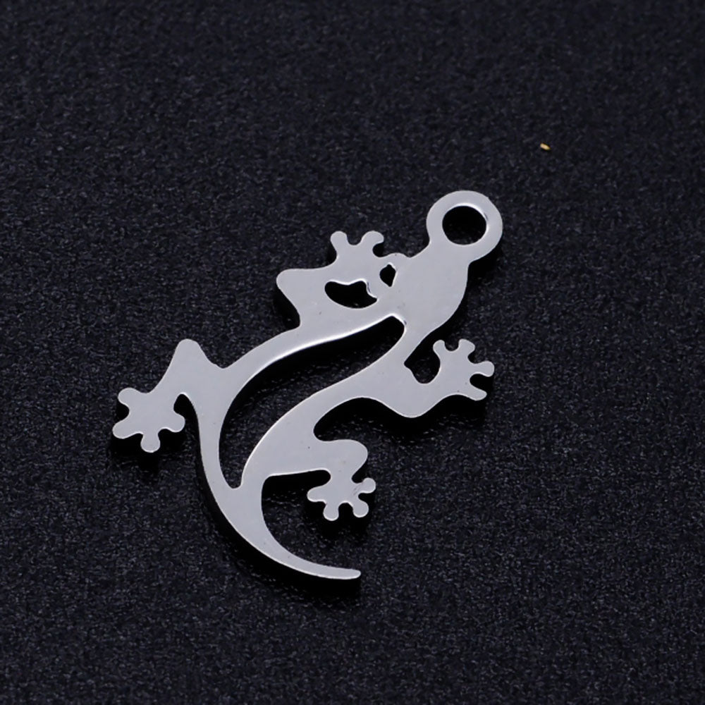 gecko charms pendants stainless steel