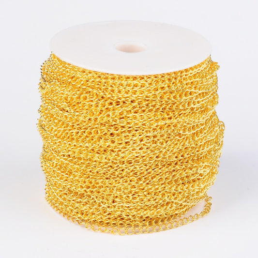 alloy curb chain 5 metre golden