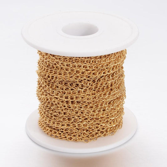 stainless steel curb chain 1 metre golden