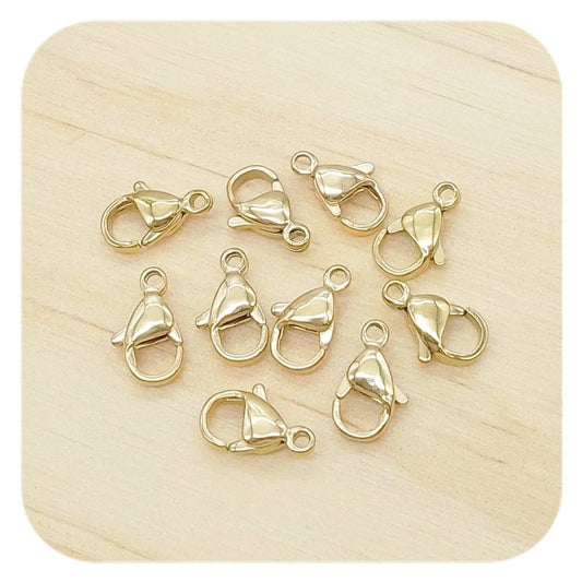 golden stainless steel lobster clasps 10mm