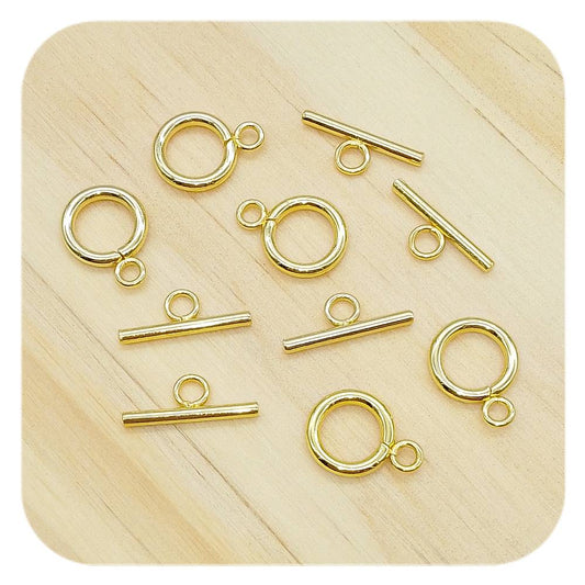 stainless steel toggle clasps 5 pack golden