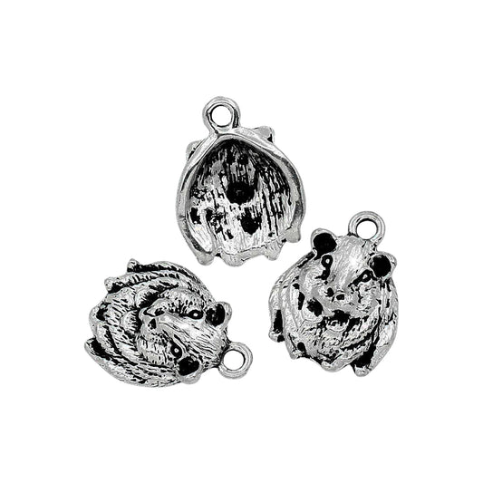 metal guinea pig antique silver charms pendants