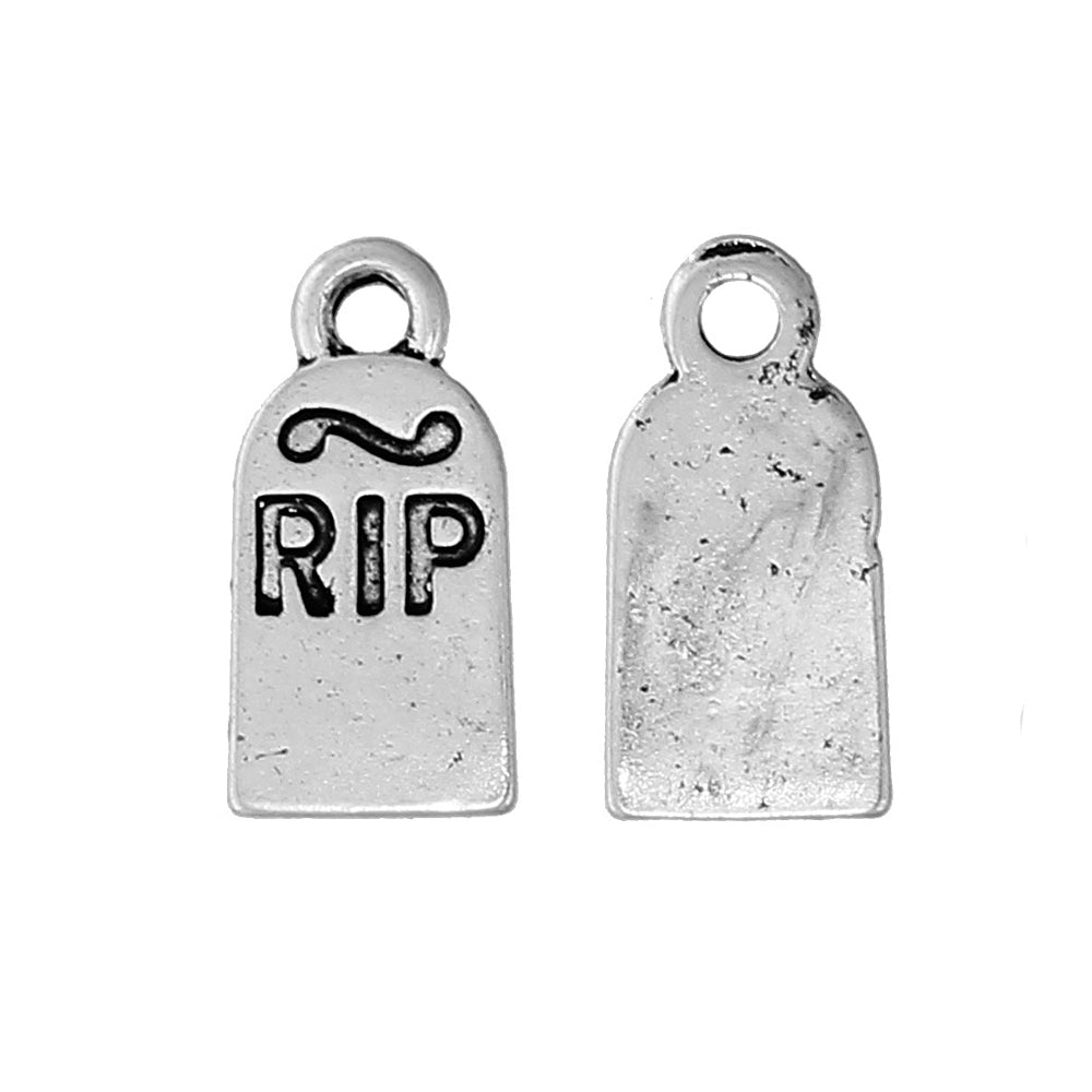 metal gravestone antique silver charms pendants