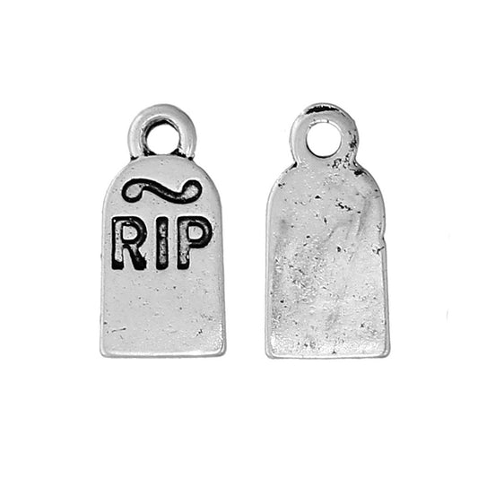 metal gravestone antique silver charms pendants