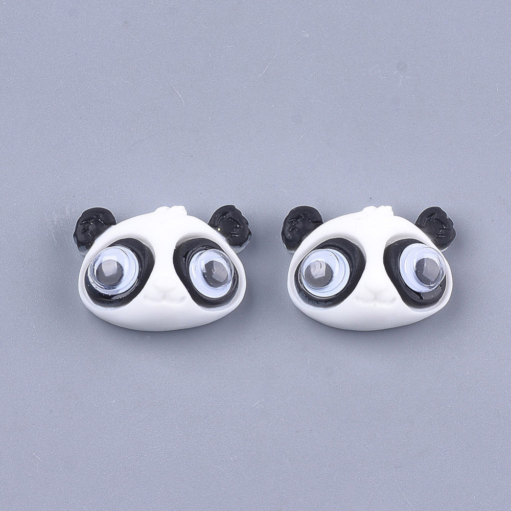 resin panda face cabochons