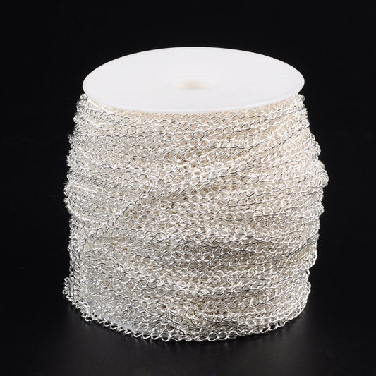 alloy curb chain 5 metre silver