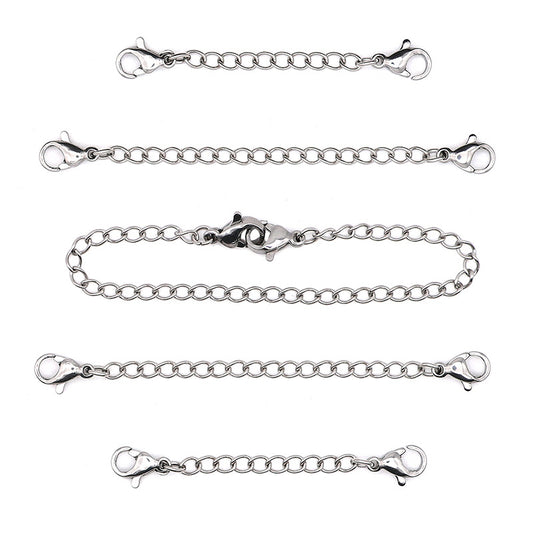 stainless steel double ended extender chains silver