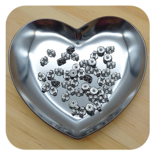 stainless steel silver flower earring backs