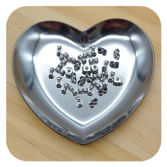 stainless steel silver rectangle earring backs