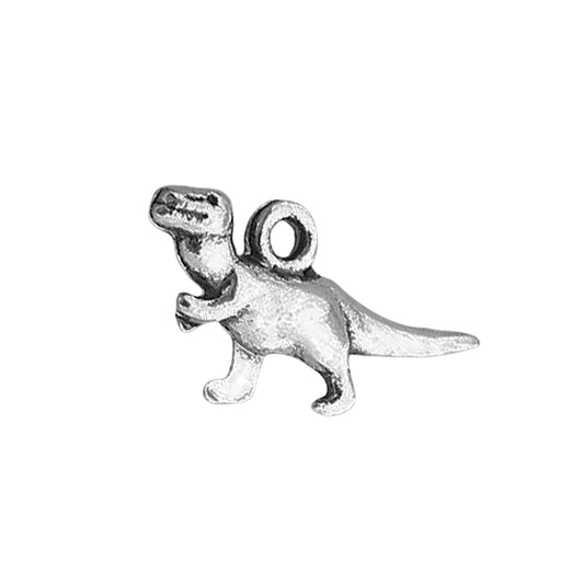 metal tyrannosaurus rex antique silver charms pendants