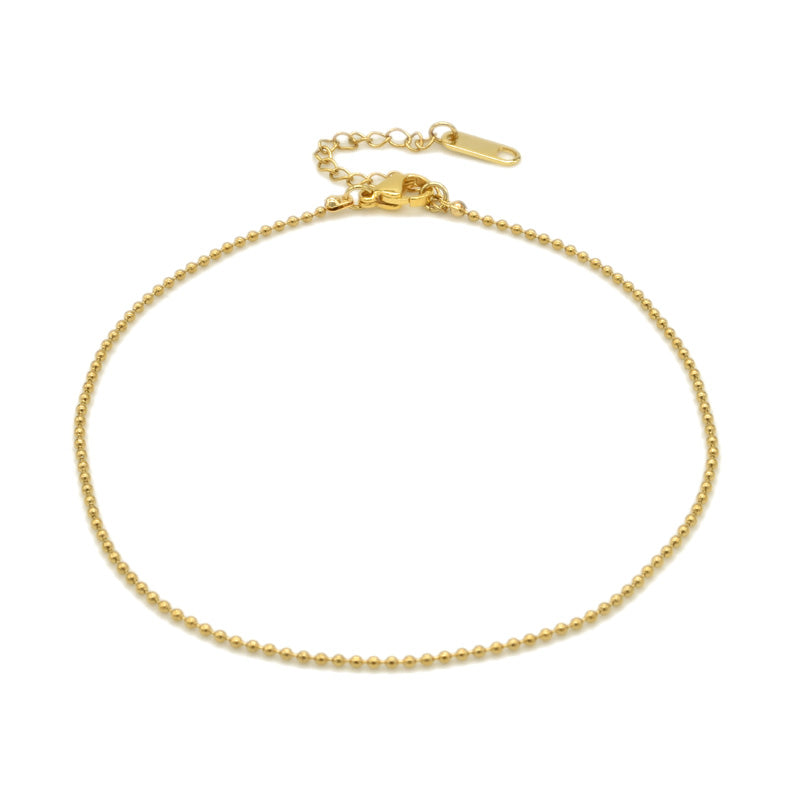 Ball Chain Golden Stainless Steel Anklet