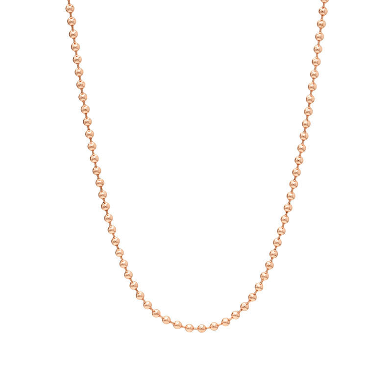 Ball Chain Light Rose Gold Stainless Steel Necklace 14"-28"