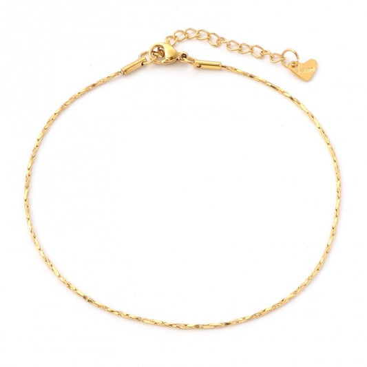 Boston Link Thin Golden Stainless Steel Anklet
