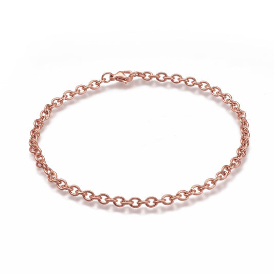 Cable Chain Rose Gold Stainless Steel Anklet