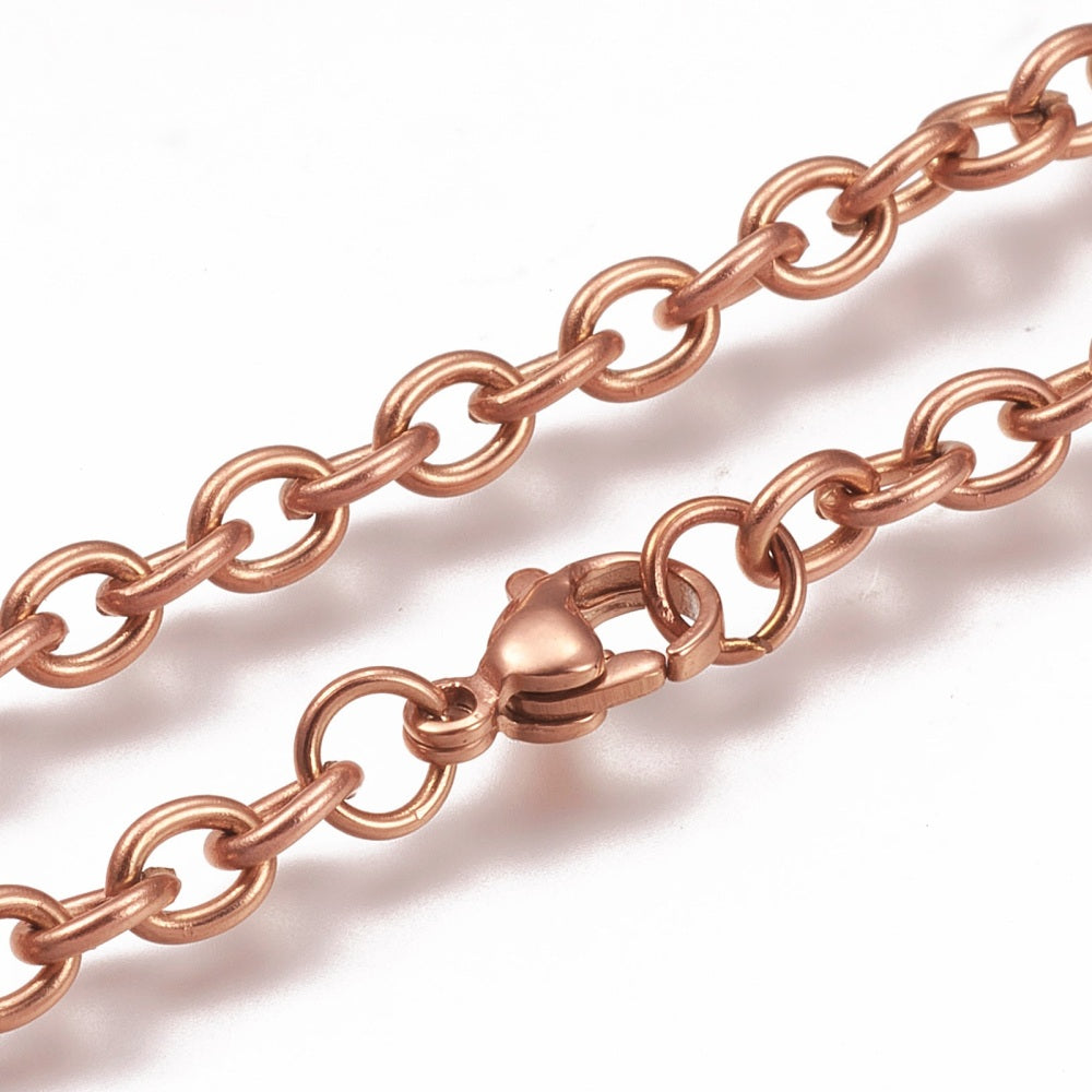 Cable Chain Rose Gold Stainless Steel Anklet