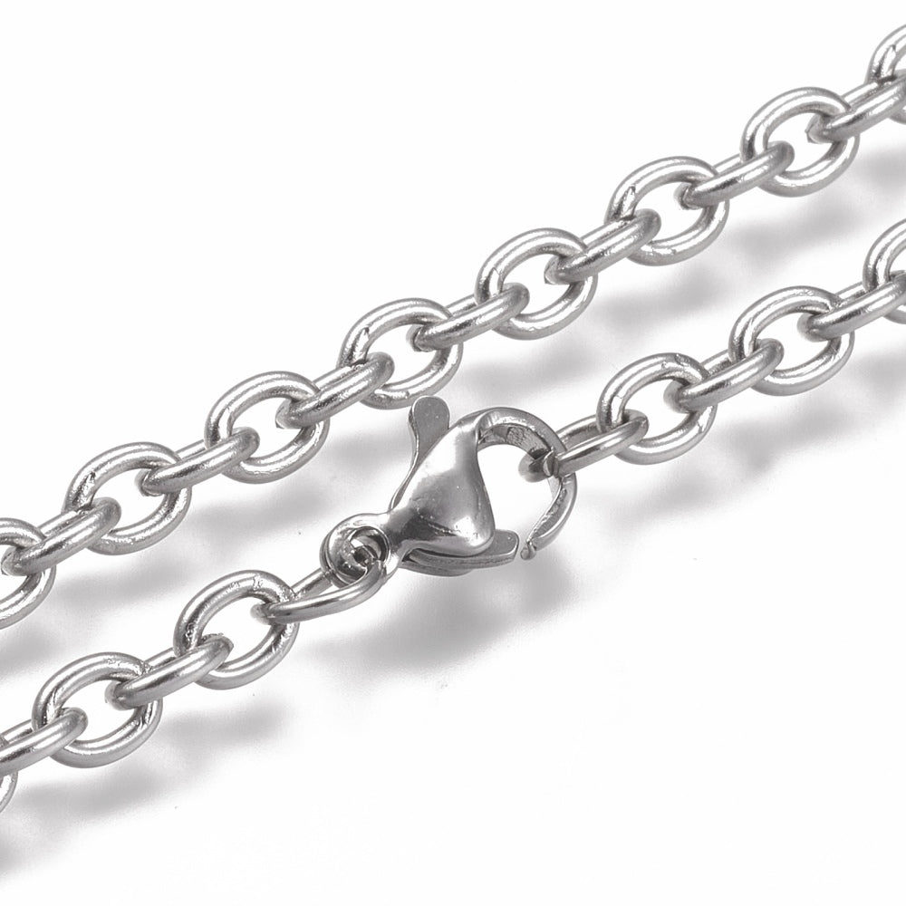 Cable Chain Silver Stainless Steel Anklet