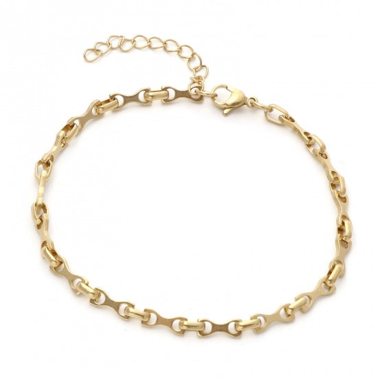 Chain Link Golden Stainless Steel Anklet