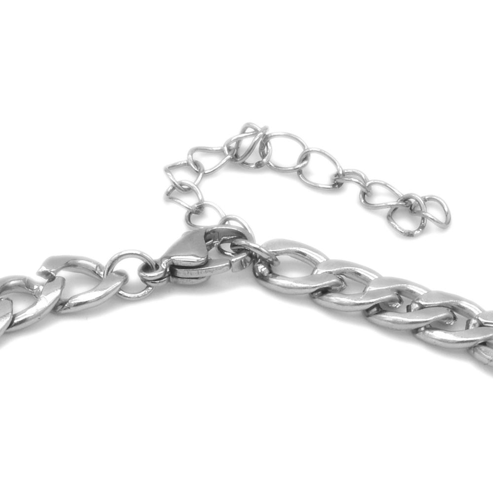 Curb Chain Silver Stainless Steel Anklet