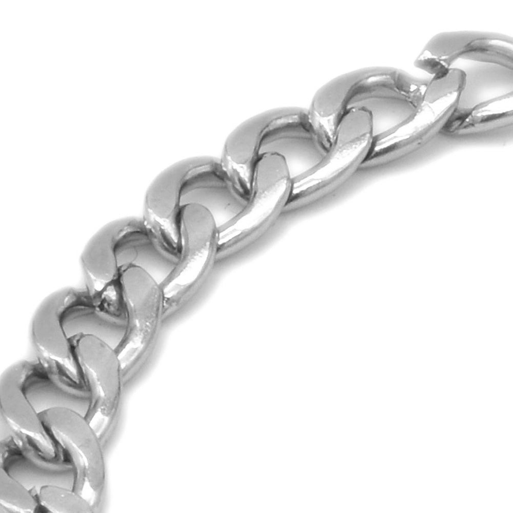Curb Chain Silver Stainless Steel Anklet