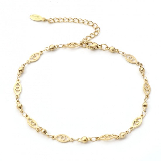 Evil Eye Golden Stainless Steel Anklet