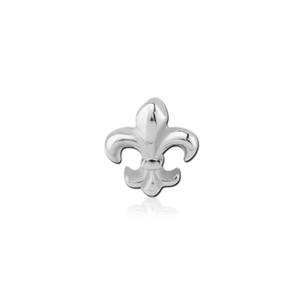 Fleur De Lys Silver Stainless Steel Externally Threaded Attachment