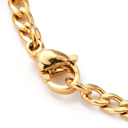 Hearts Figaro Chain Golden Stainless Steel Anklet