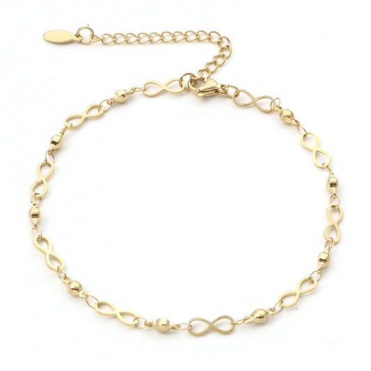 Infinity Golden Stainless Steel Anklet