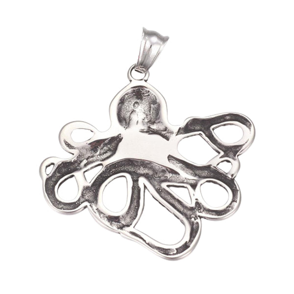 Octopus Silver Stainless Steel Box Chain Necklace