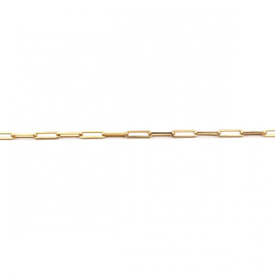 Paperclip Chain Golden Stainless Steel Anklet