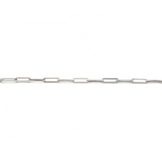 Paperclip Chain Silver Stainless Steel Anklet