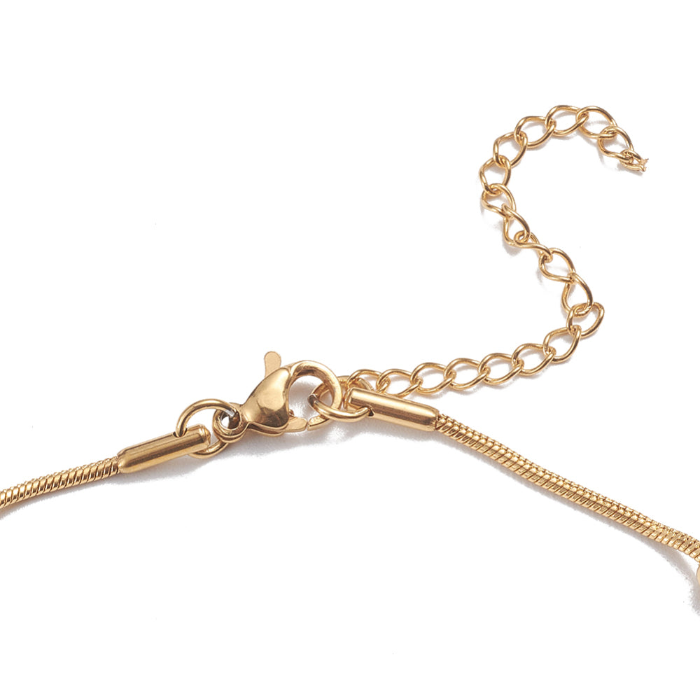 Satellite Snake Chain Golden Stainless Steel Anklet