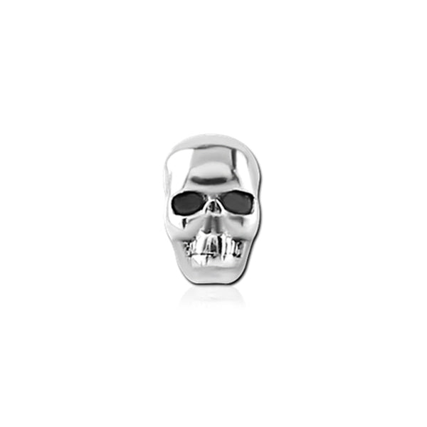 Skull Silver Stainless Steel Externally Threaded Attachment