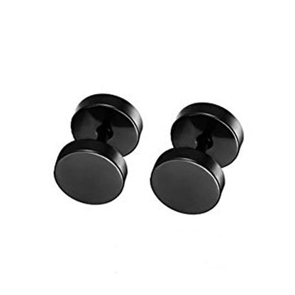 Round Black Stainless Steel Fake Ear Plugs 5|8|10mm