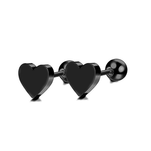 Heart Stainless Steel Stud Earrings 6mm