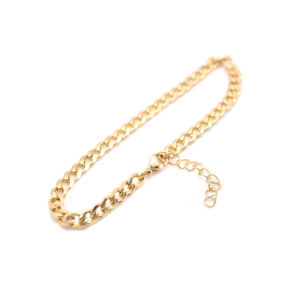 Curb Chain Golden Stainless Steel Anklet