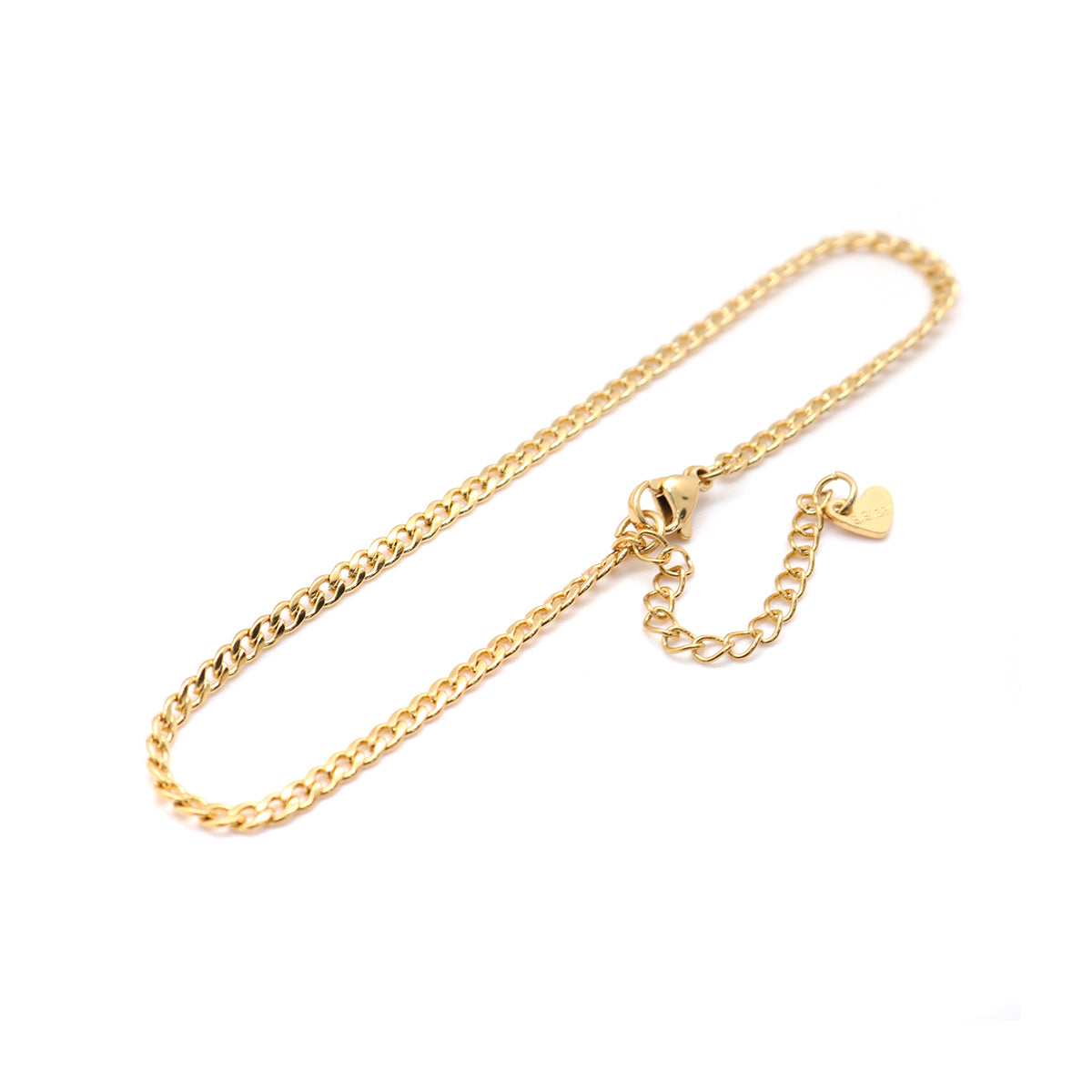 Curb Chain Golden Stainless Steel Anklet
