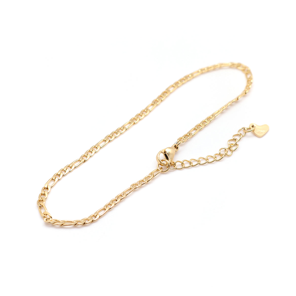 Figaro Chain Golden Stainless Steel Anklet