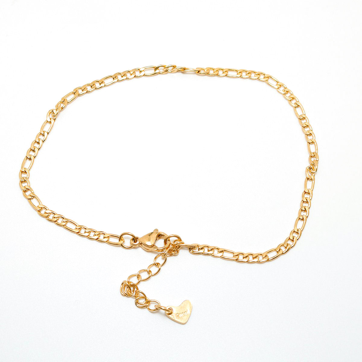 Figaro Chain Golden Stainless Steel Anklet