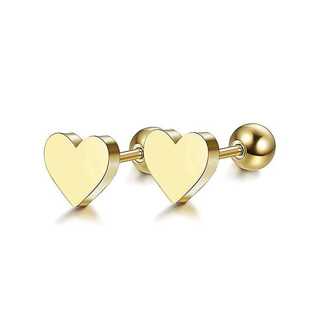 Heart Stainless Steel Stud Earrings 8mm