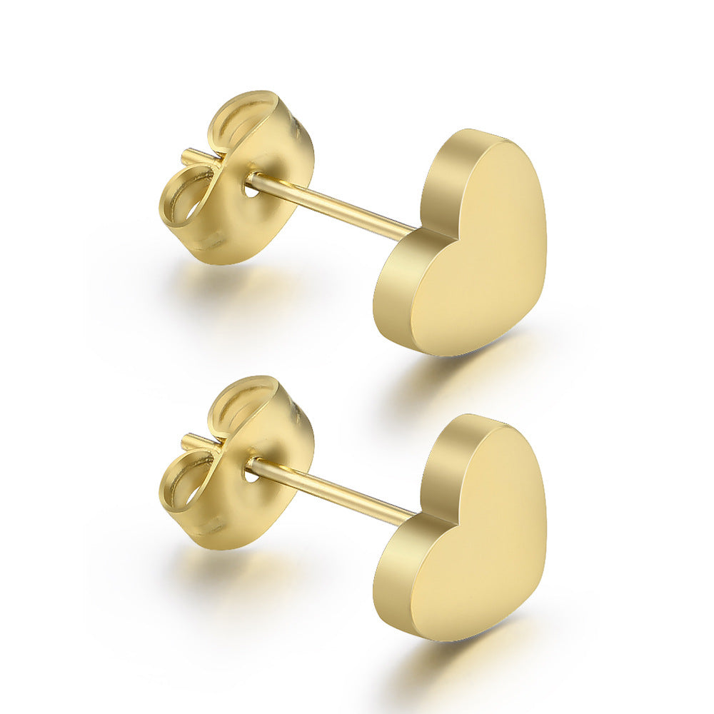Heart Stainless Steel Stud Earrings