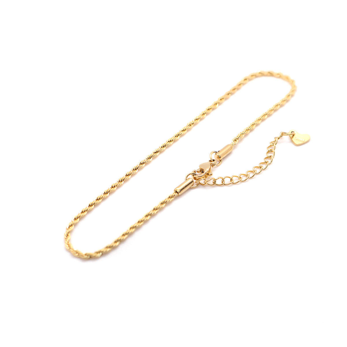 Twisted Rope Chain Golden Stainless Steel Anklet